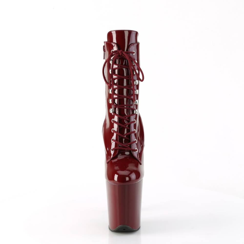 Pleaser - FLAMINGO-1020 Plateau Laarzen, Paaldans schoenen - Bordeaux rood